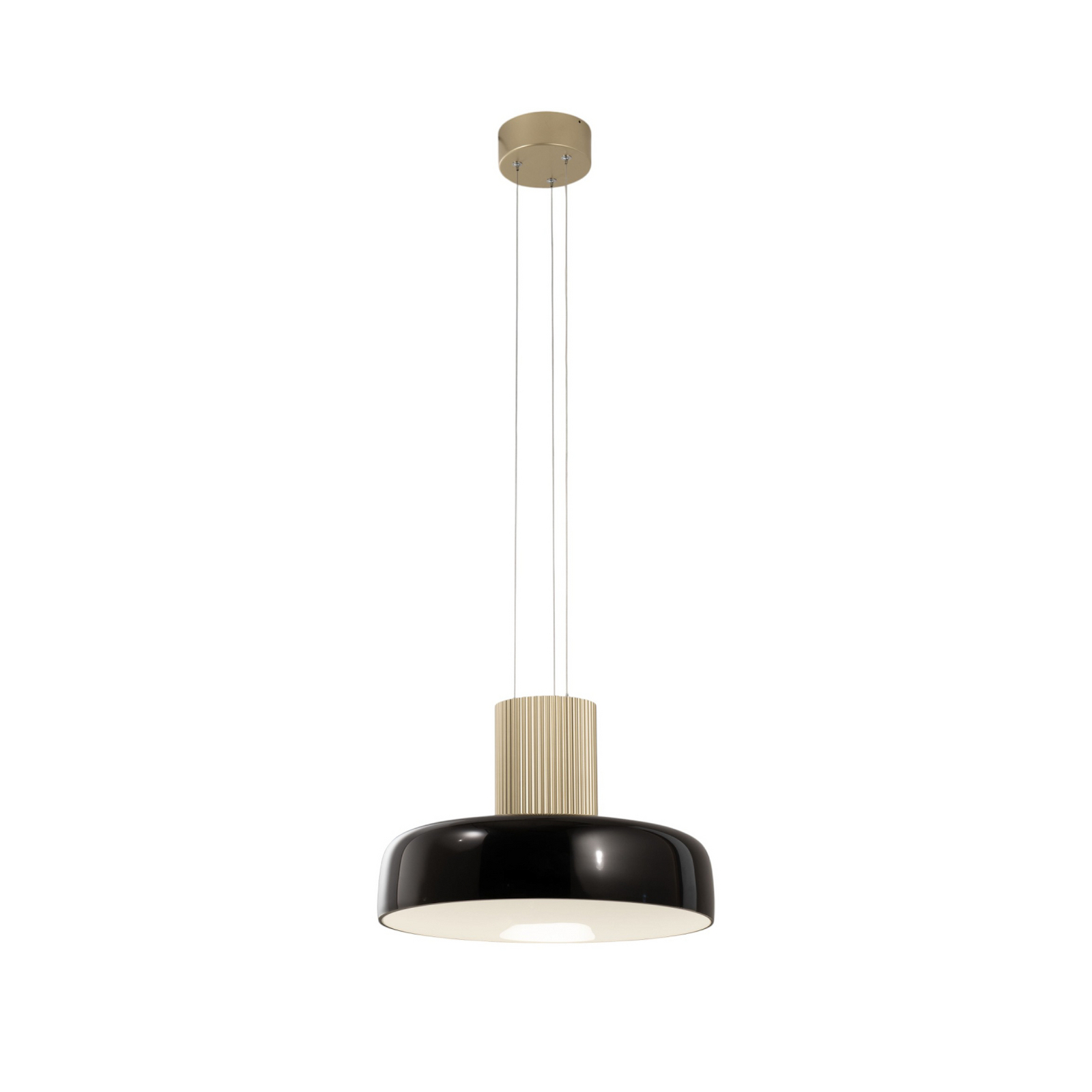 LED-Pendelleuchte Lunar, schwarz/gold, Glas, CCT, dimmbar