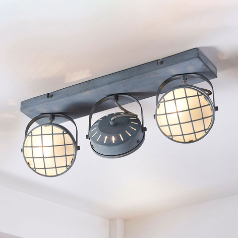 Tamin - graue LED-Deckenleuchte im Industriestil