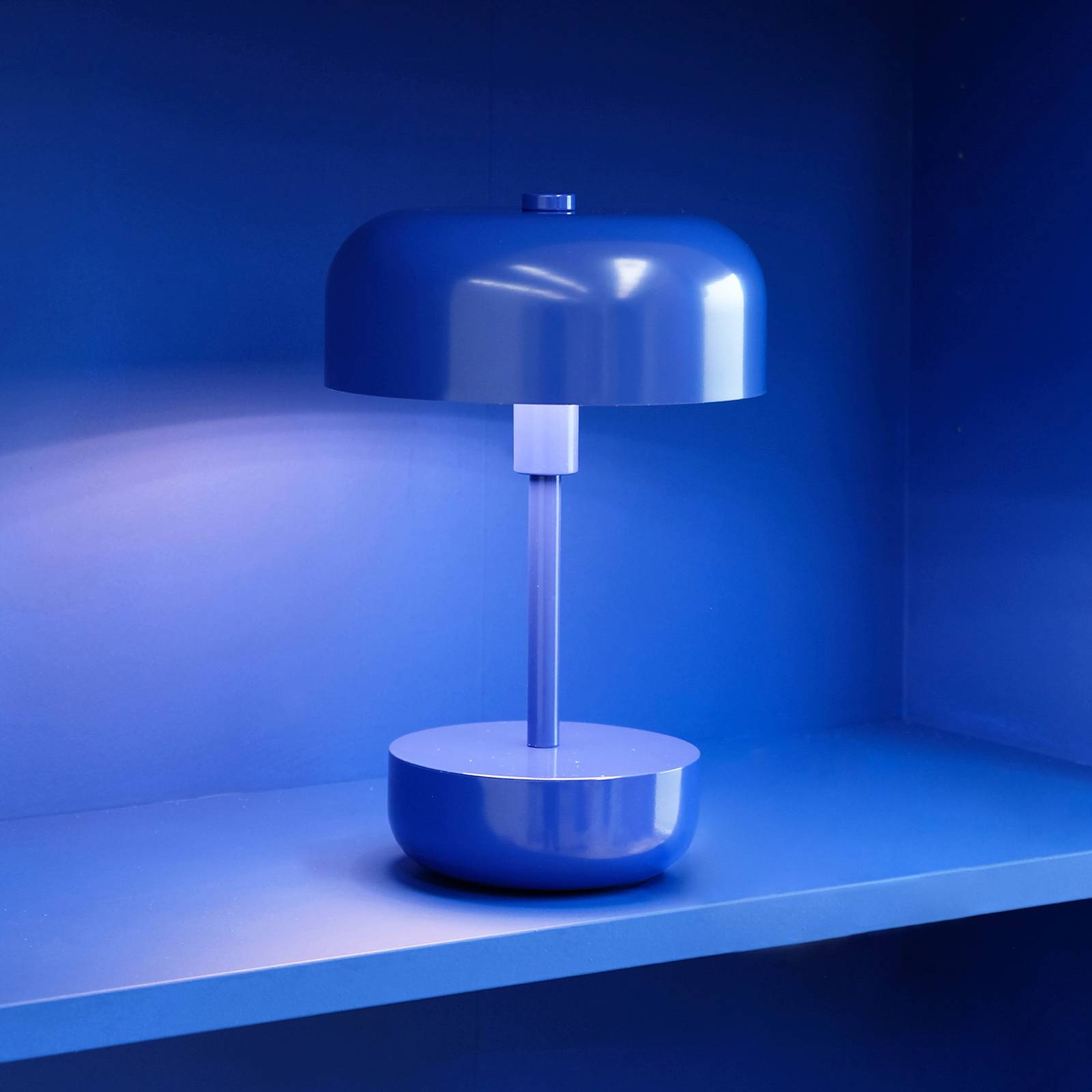 Dyberg Larsen Haipot LED bordslampa uppladdningsbart batteri blå
