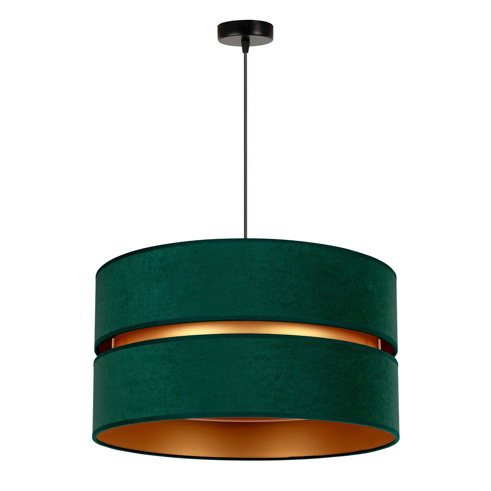 Hanglamp Duo, groen/goud, Ø 60 cm, 1-lichts