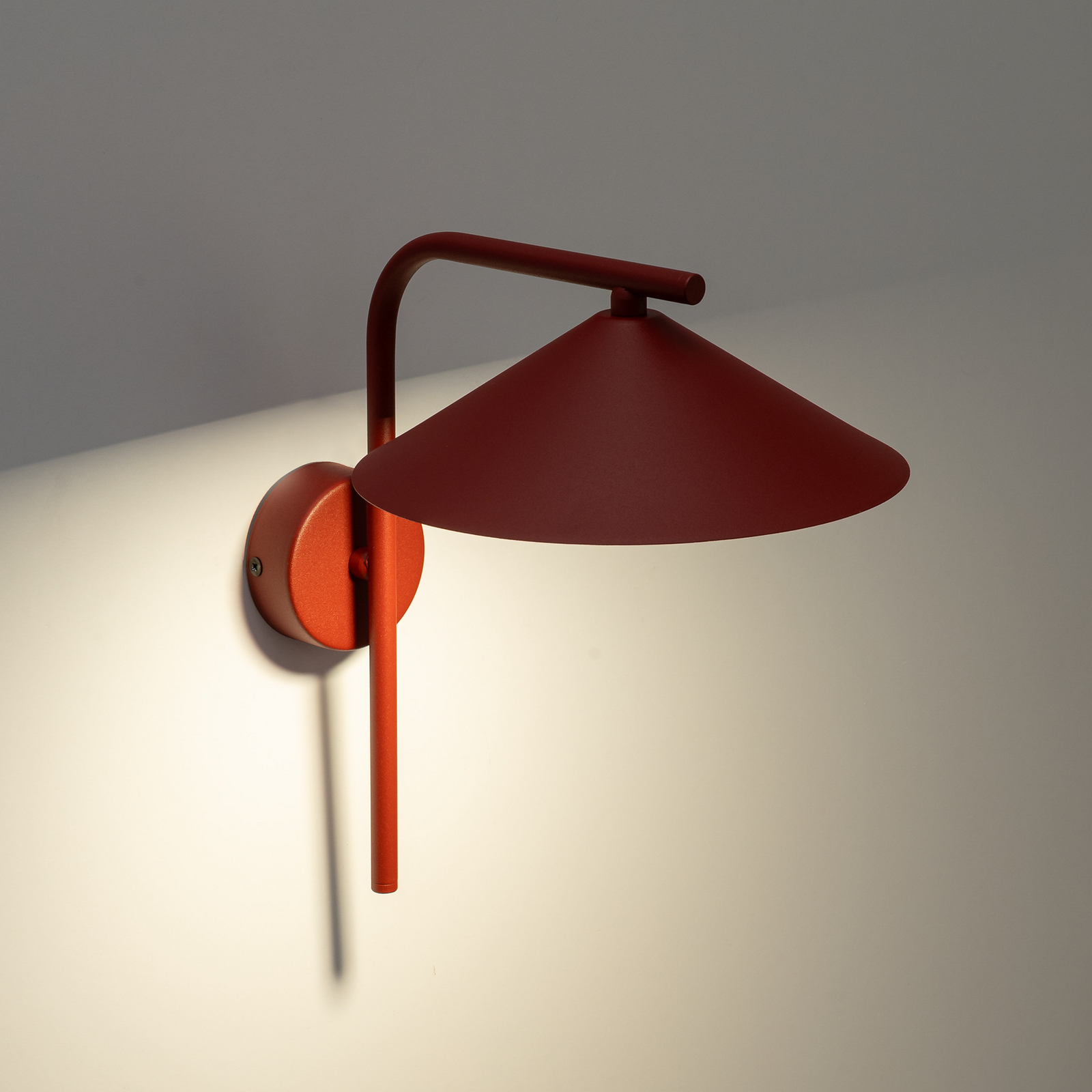 Sieninis šviestuvas „Lume S“, bordo spalvos, metalinis, 31 cm aukščio, GX53