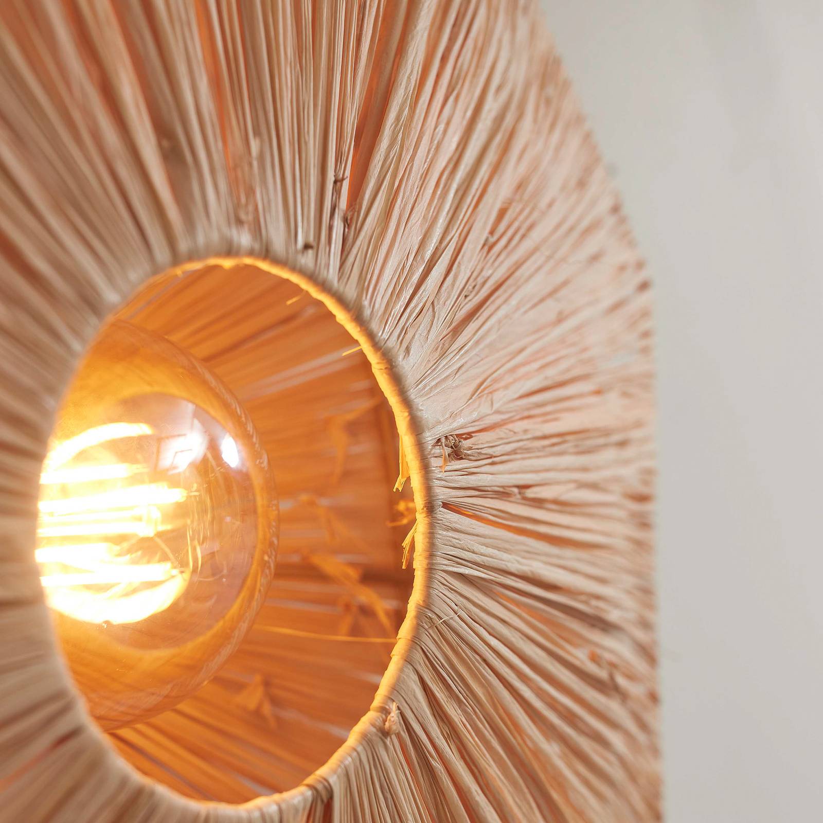 Lampa sufitowa GOOD & MOJO Panama, naturalna, Ø 65 cm, rafia