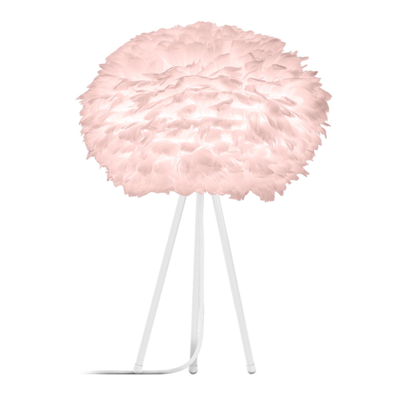UMAGE Eos vidēja izmēra galda lampa rozā statīvs balta