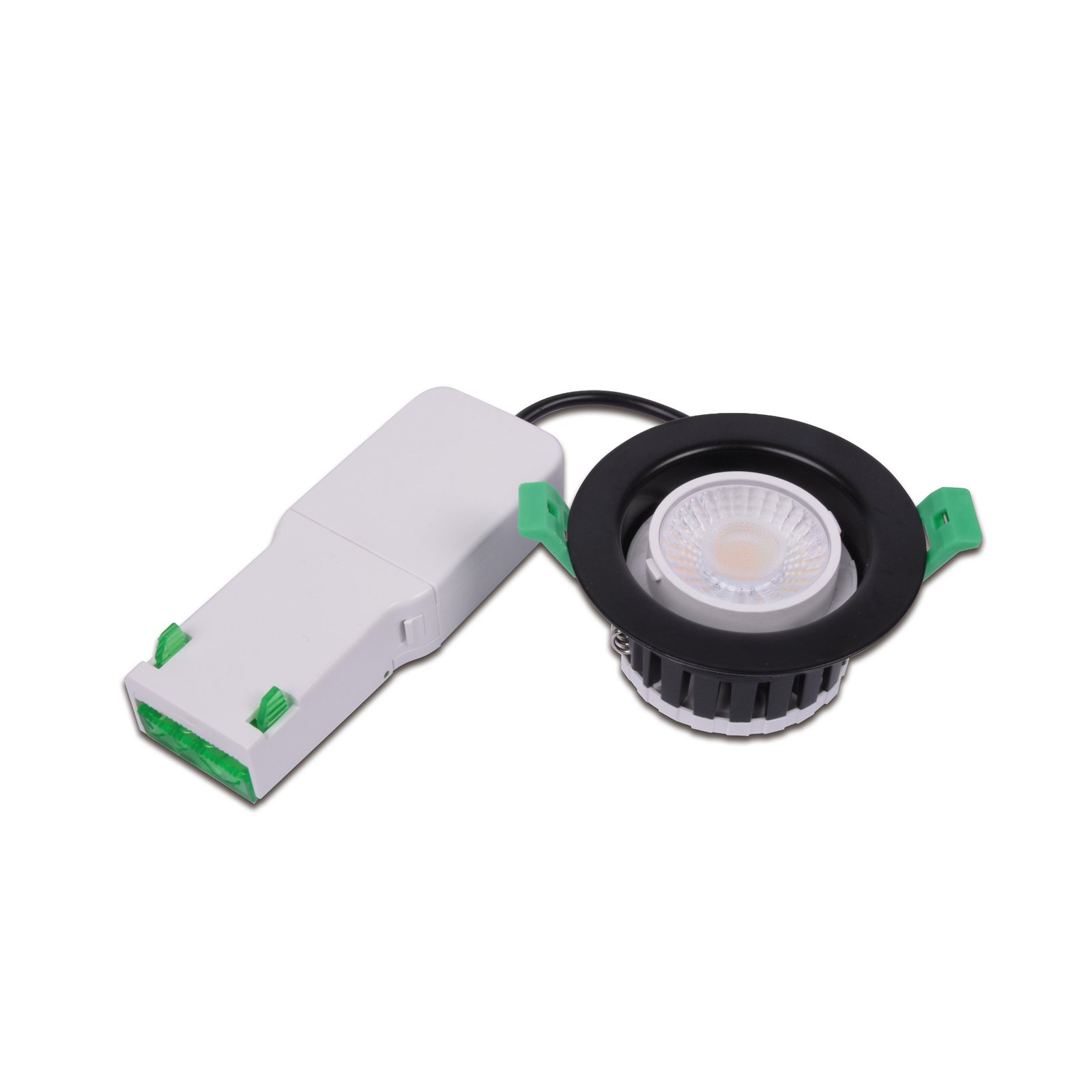 Eco R 68 LED recessed spotlight, chrome, Ø 9 cm, metal, IP65 CCT