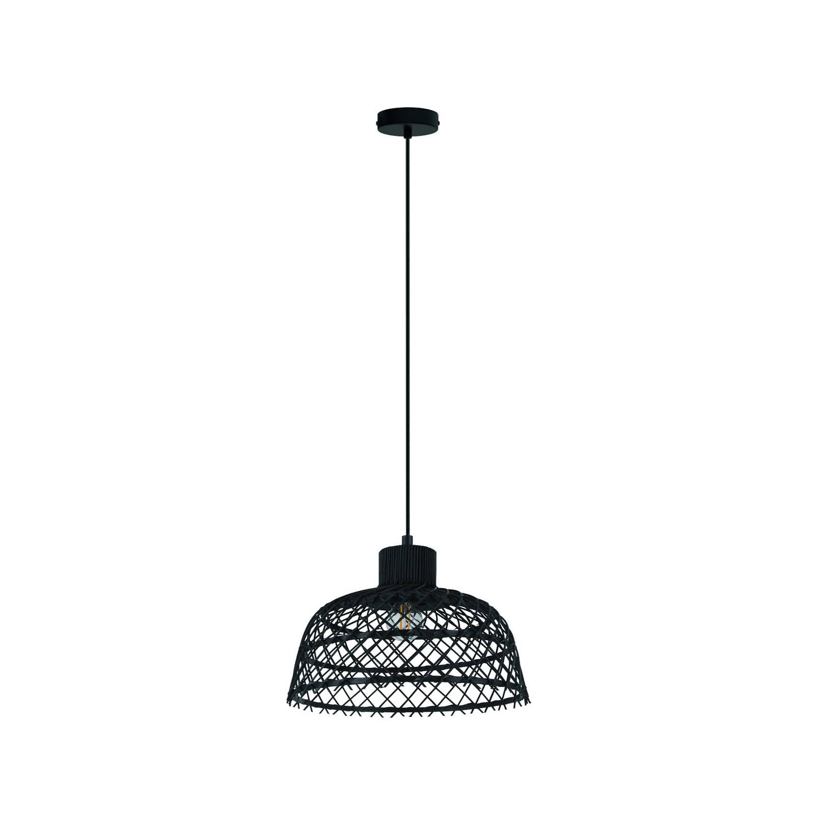 43288 nature Hängeleuchte ausnby Holz schwarz E27 1X40W H110cm Ø37cm dimmbar - Eglo
