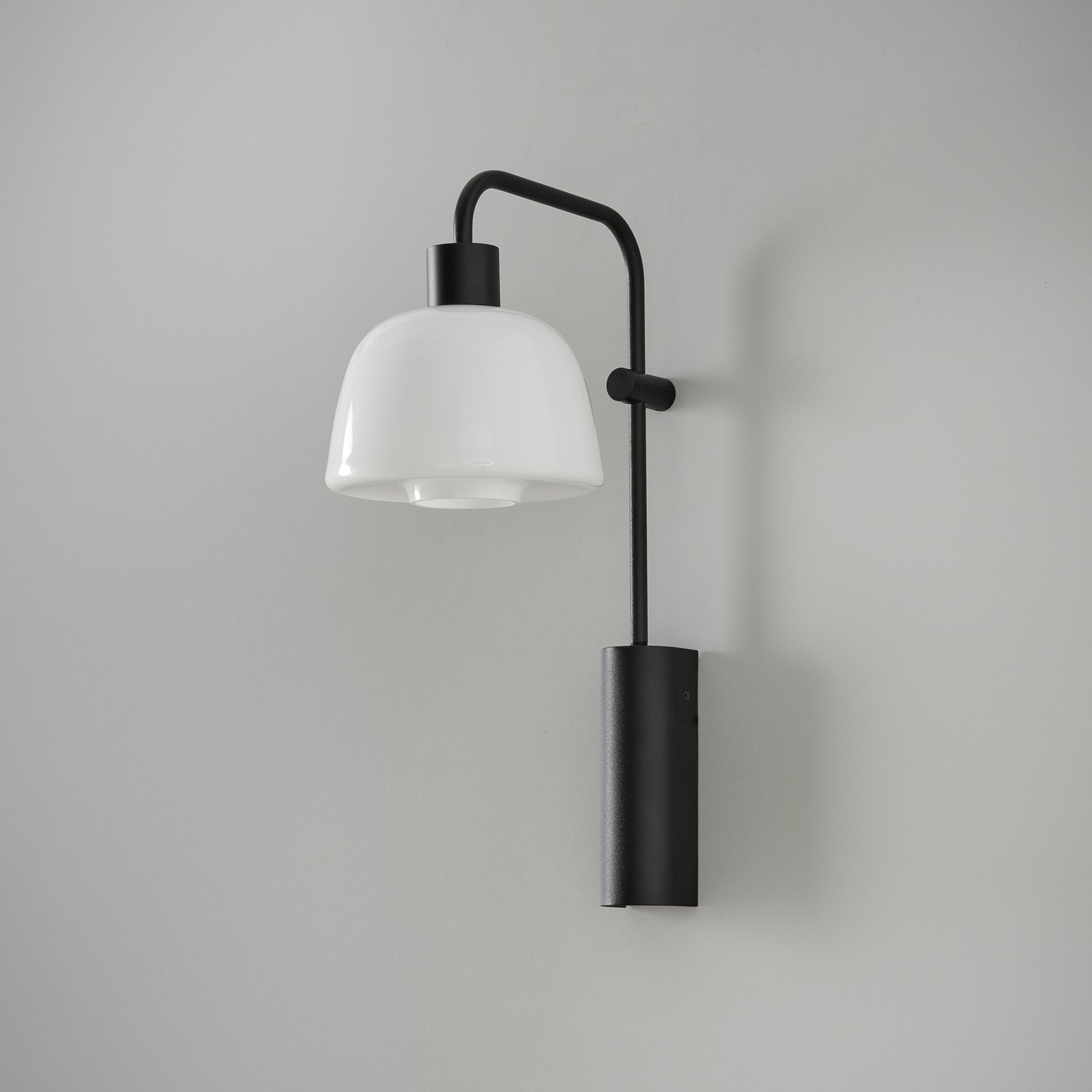 Aplique de pared LED Bover Drep A/04, blanco, cristal, negro, 2700 K