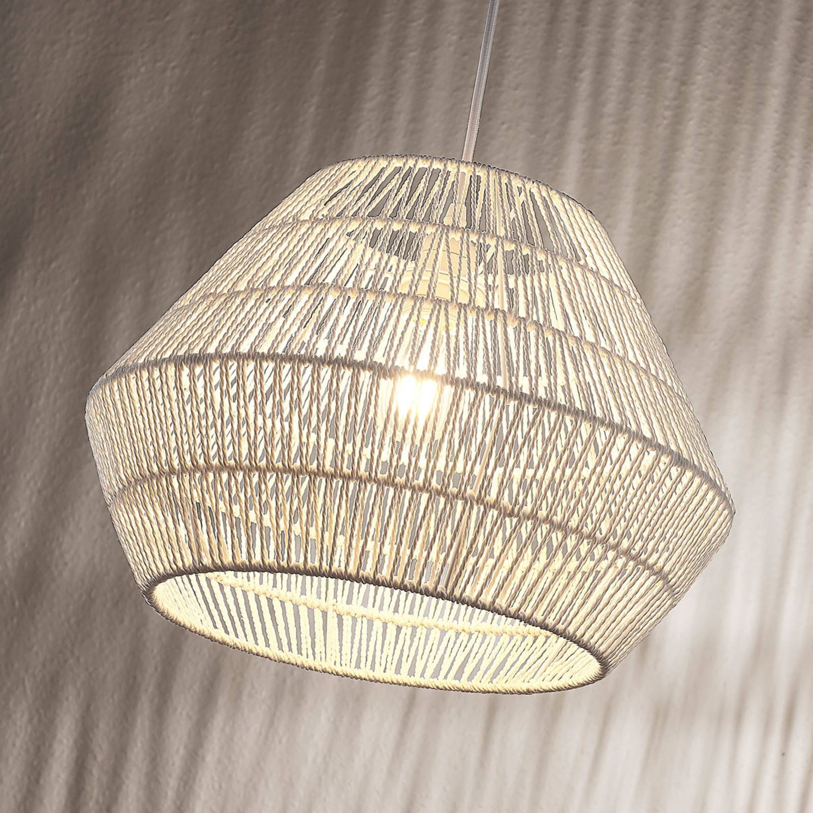 Hanglamp Ottavio van papieren vlechtwerk, wit
