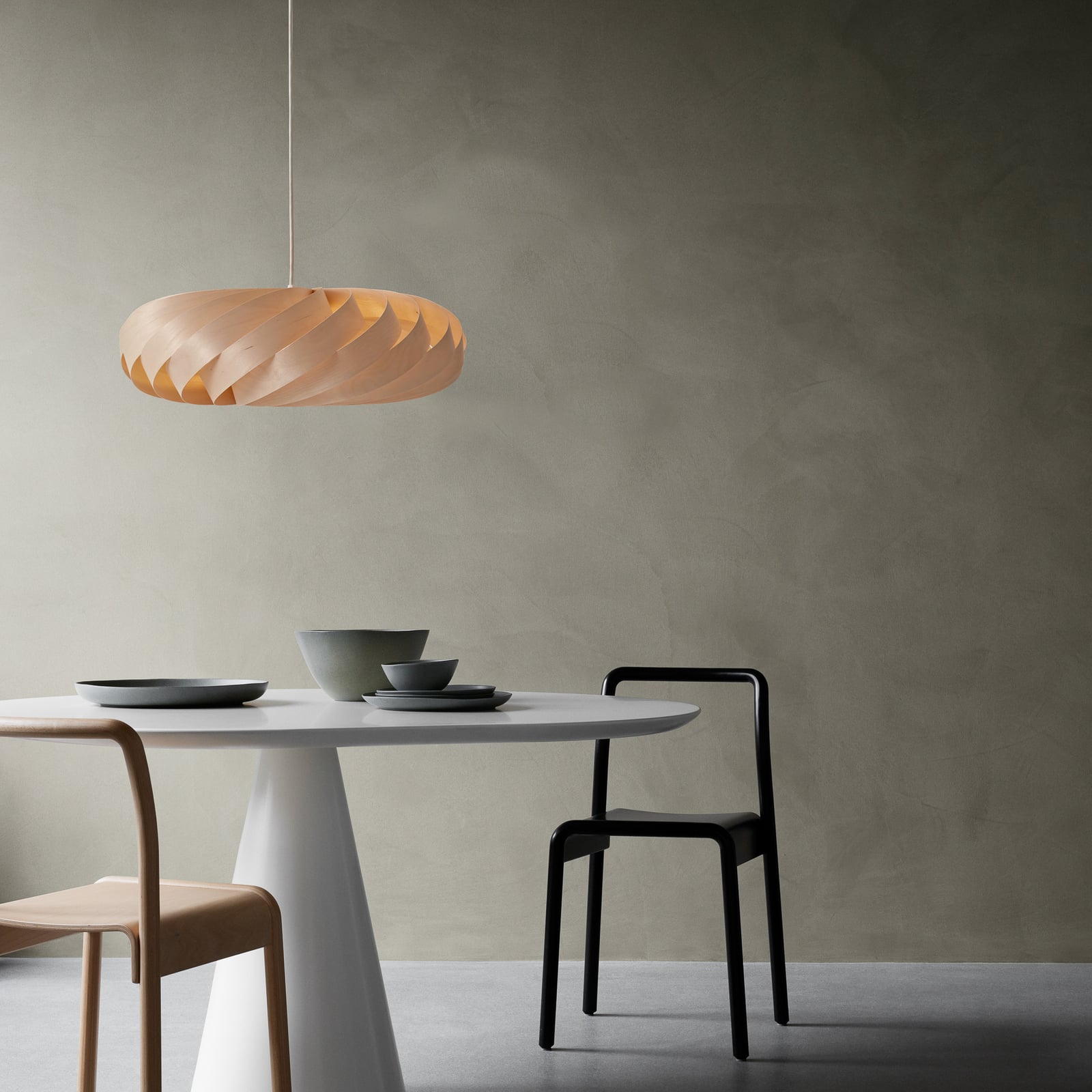 Lampada a sospensione Tom Rossau TR5, Ø 60 cm, colore naturale, legno di betulla