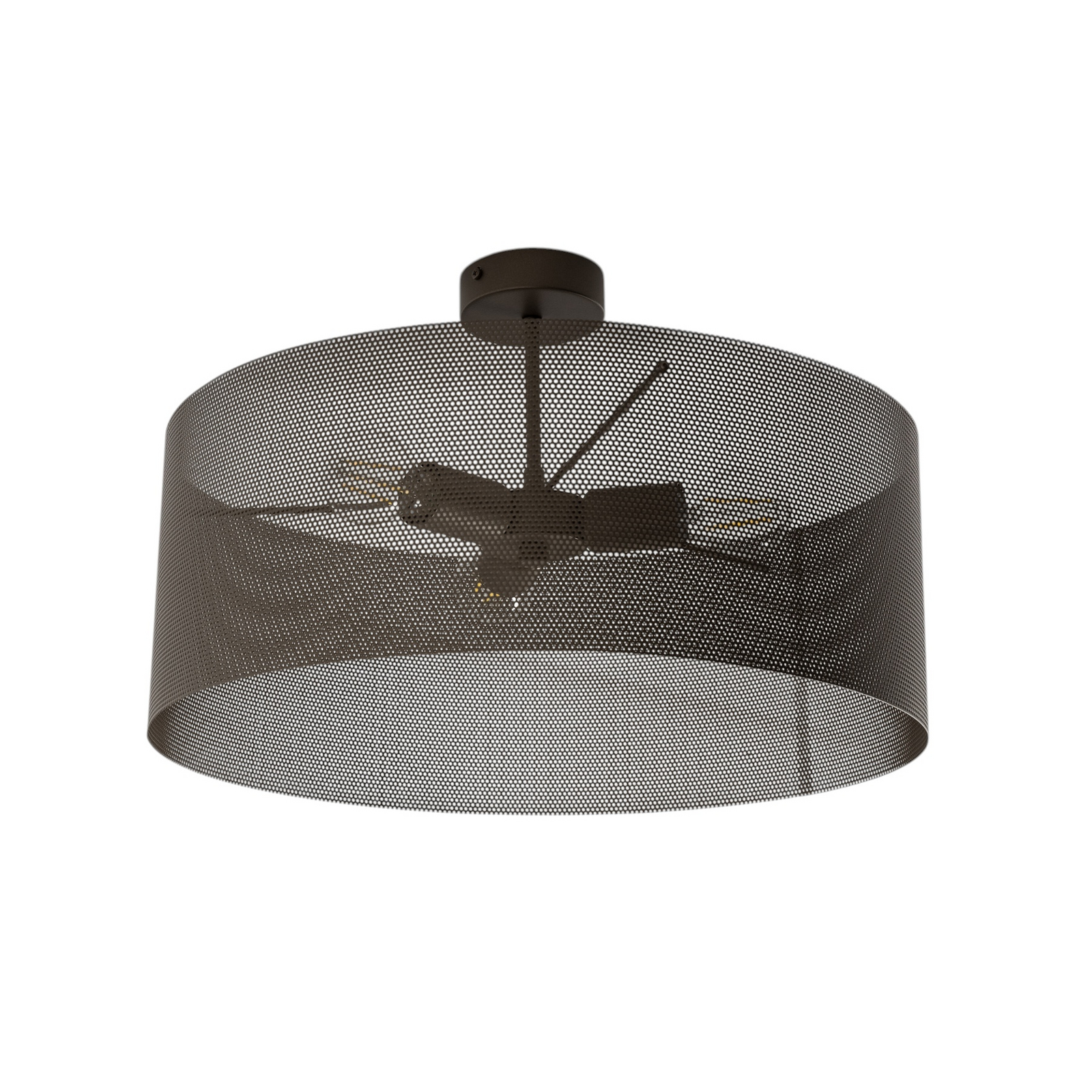 Stropní světlo Zofia, kávově hnědá, kov, Ø 50 cm, 3-bodové, E27