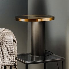 Oluce Cylinda LED laualamp must-kuldne