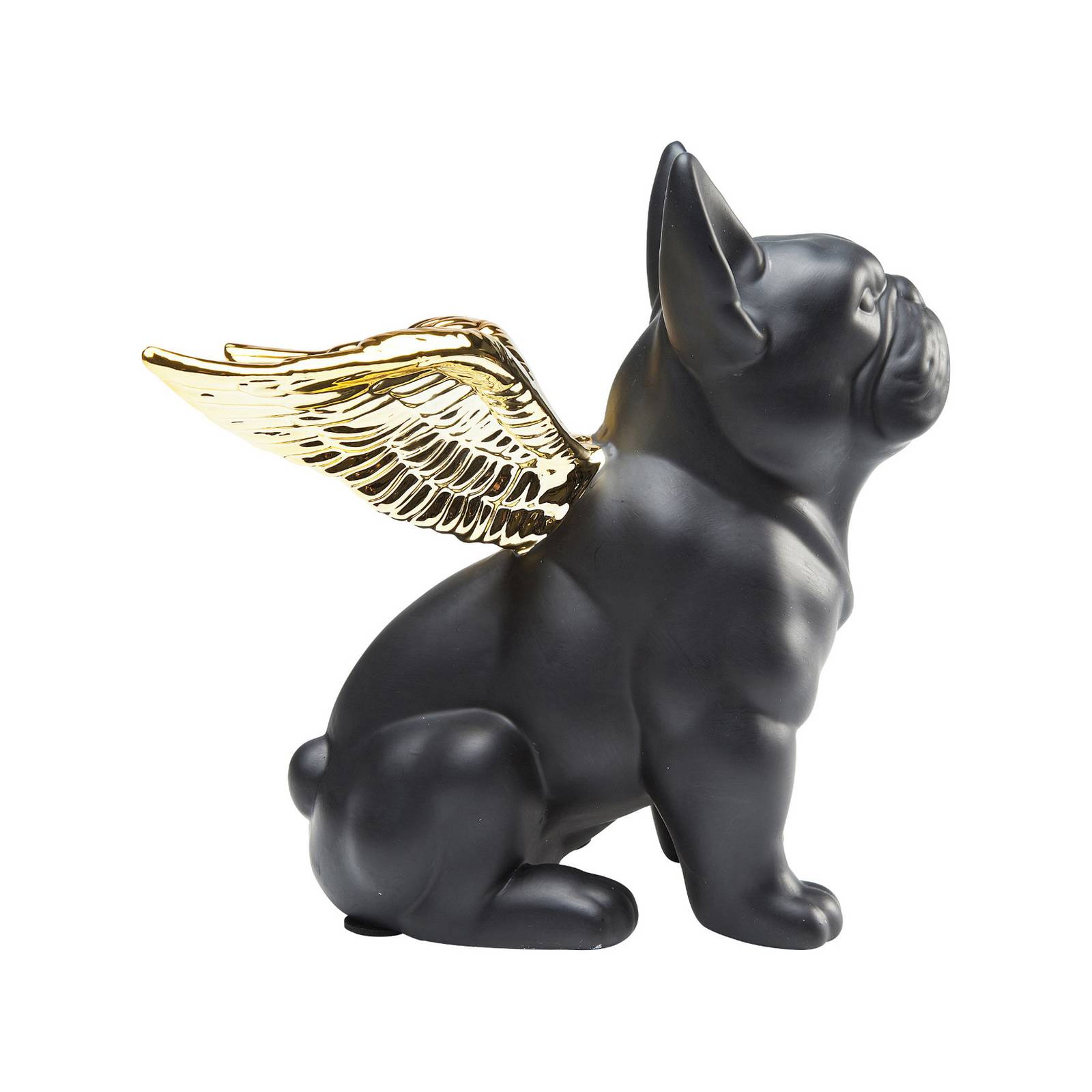 KARE Deko-Figur Sitting Angel Dog, schwarz/gold, Steingut günstig online kaufen