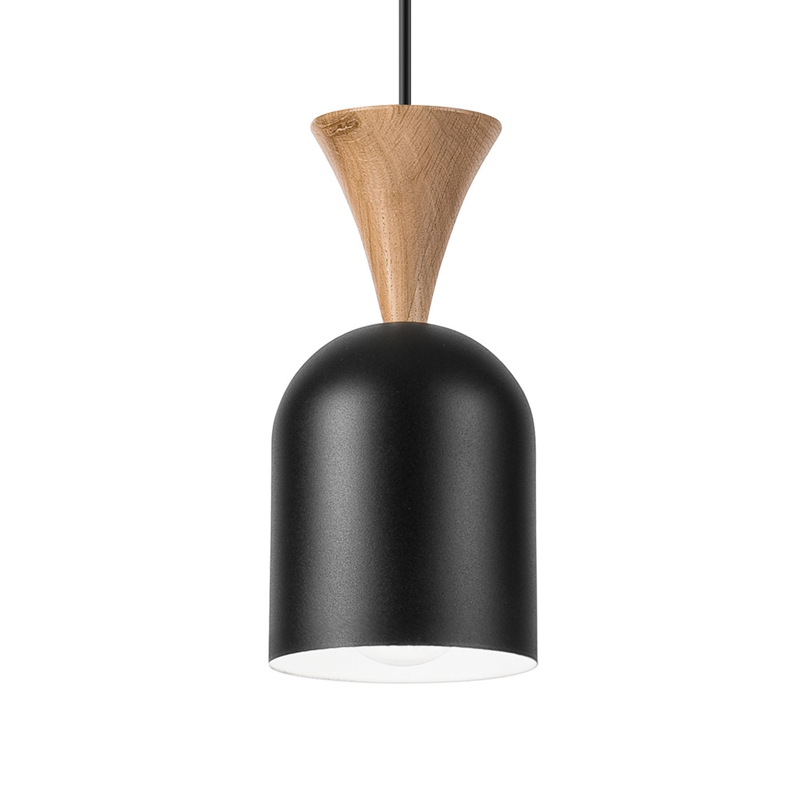 Pakabinama lempa Nolan, Ø 11 cm, juoda/ąžuolo, metalas/medis
