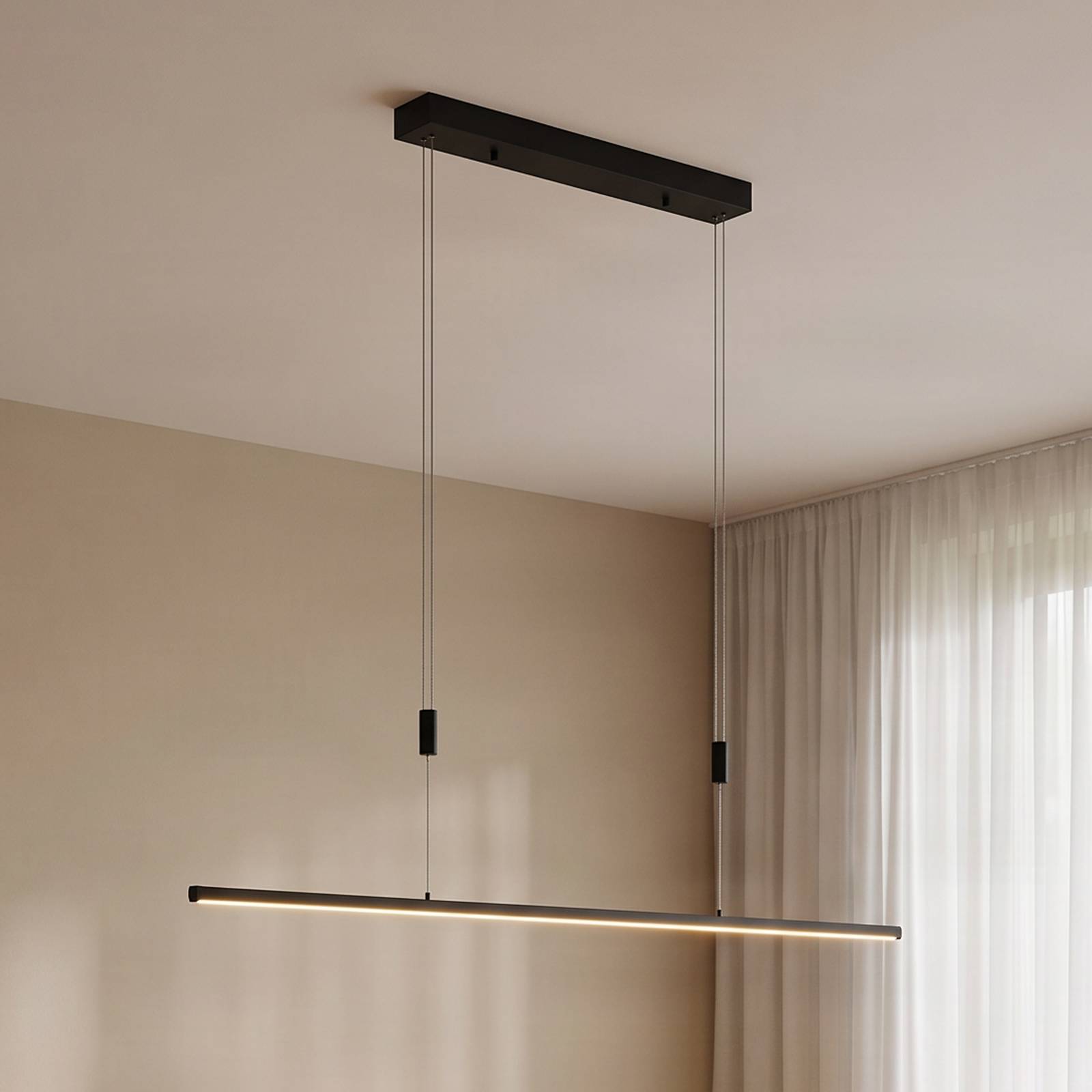 Lampa wisząca LED Lucande Stakato, 120 cm, 6-punktowa, ściemniana