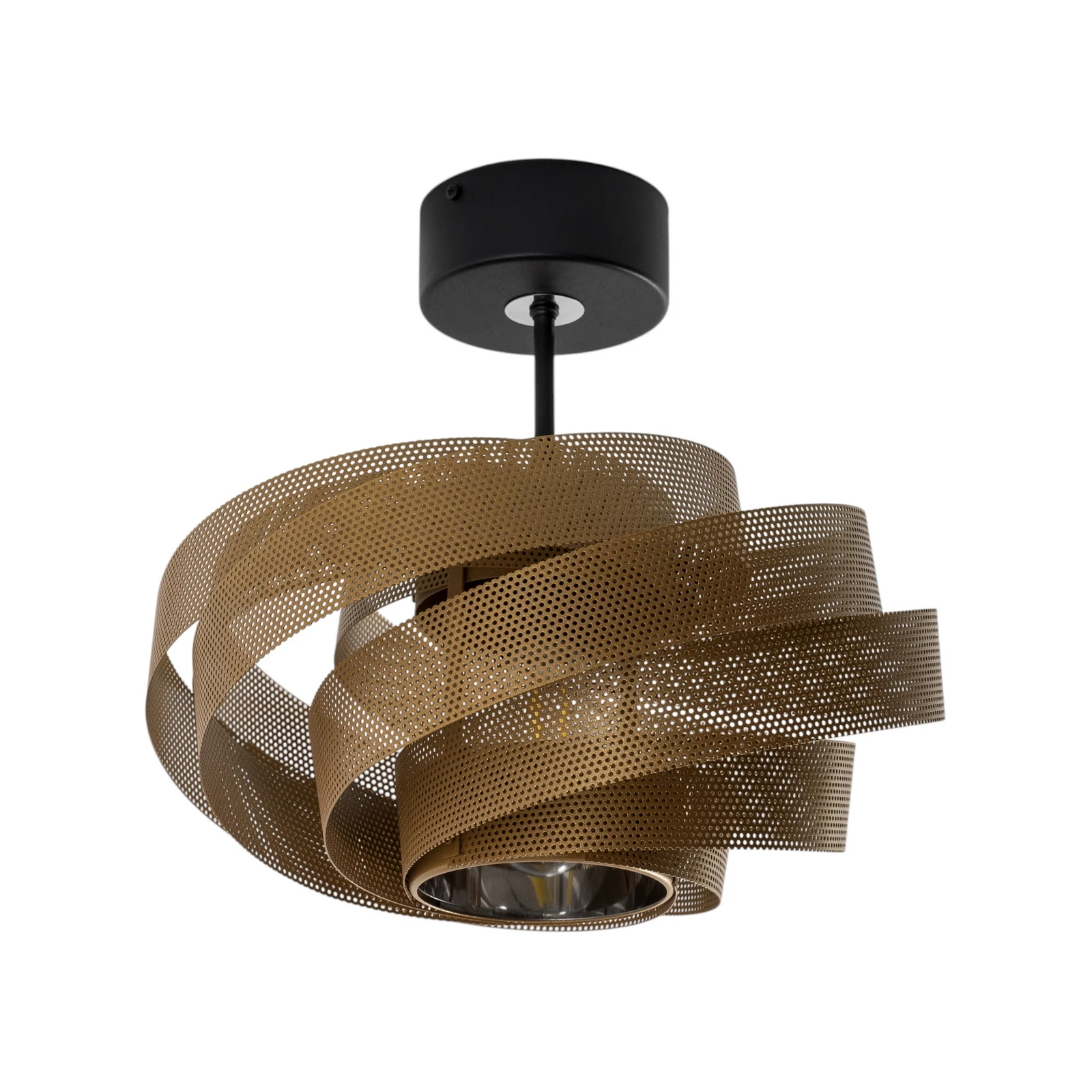 Plafonnier Vento, noir/doré, métal, Ø 40 cm, E27