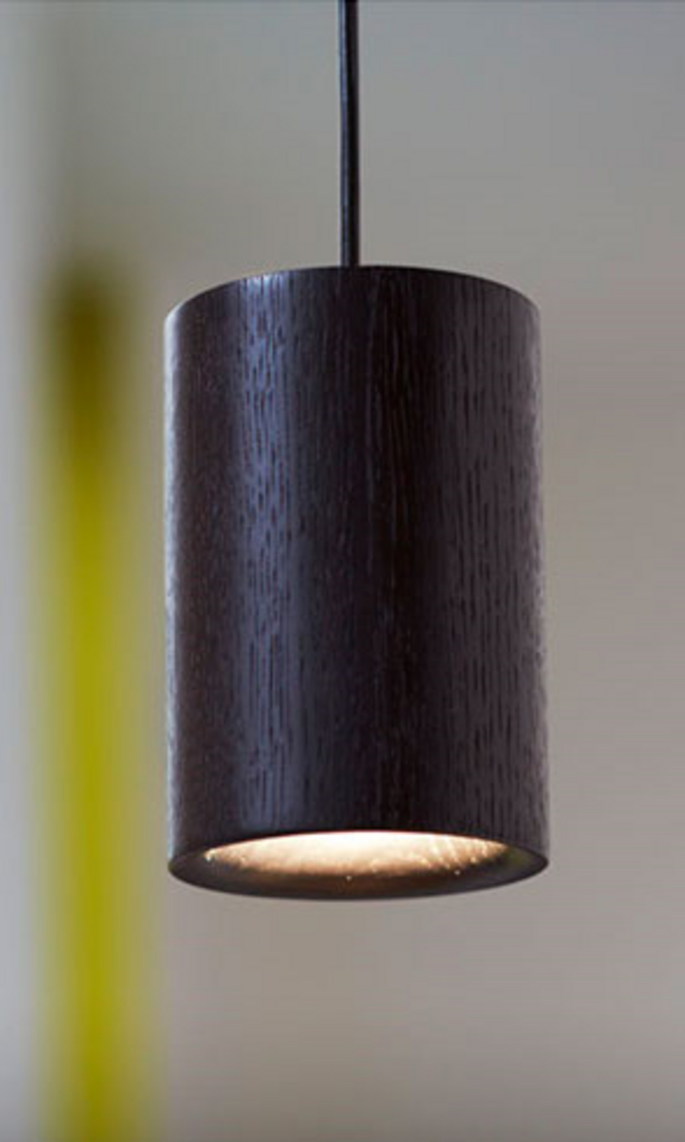 Solid Lustră Pendul Cylinder Black Stained Oak - Terence Woodgate