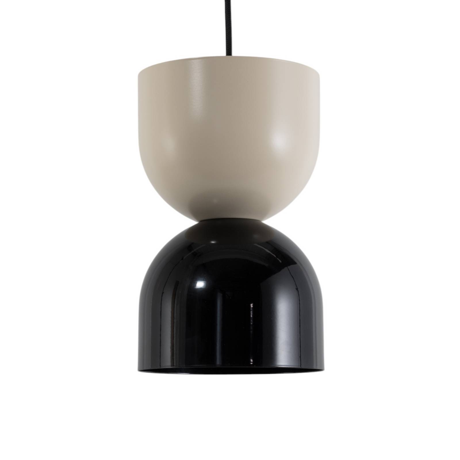 Lampa wisząca Lui, czarny/kremowy, metalowy klosz