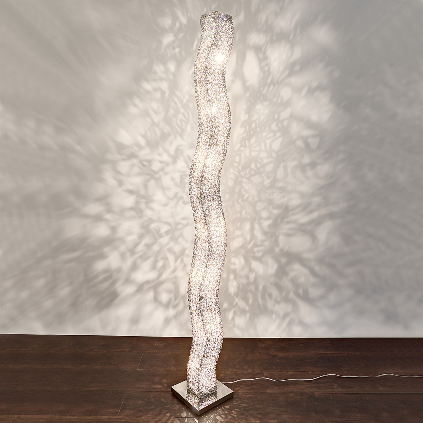 J. Holländer Rifugio floor lamp with dimmer, for Living / Dining Room, aluminium, G4, 10 W, energy efficiency: A++, W: 20 cm