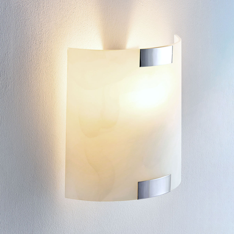 Firkantet glassvegglampe Quentin, E14 LED-pære