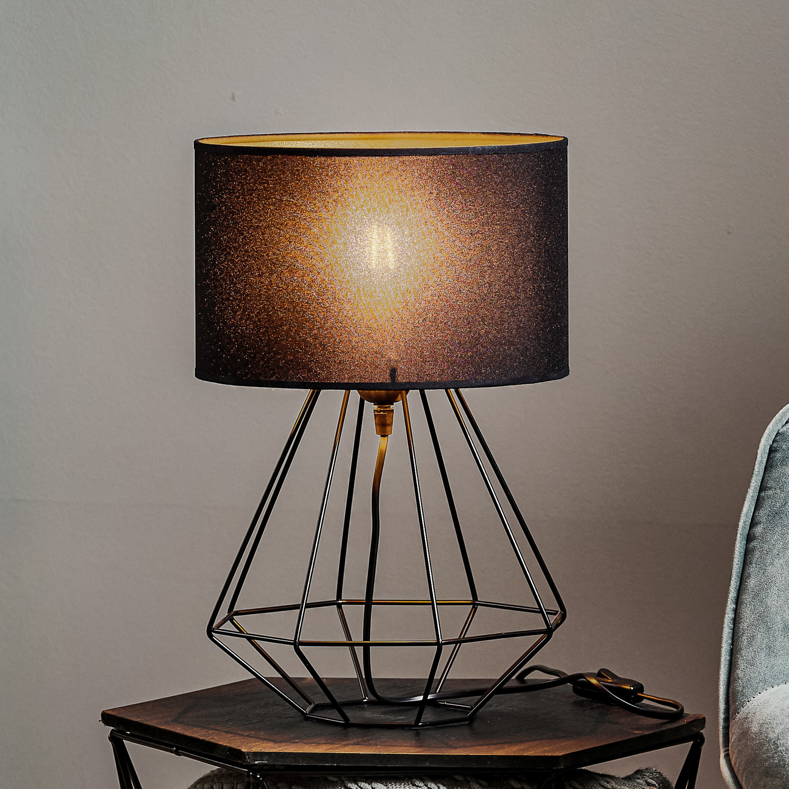Lampa stołowa Alessio, czarna