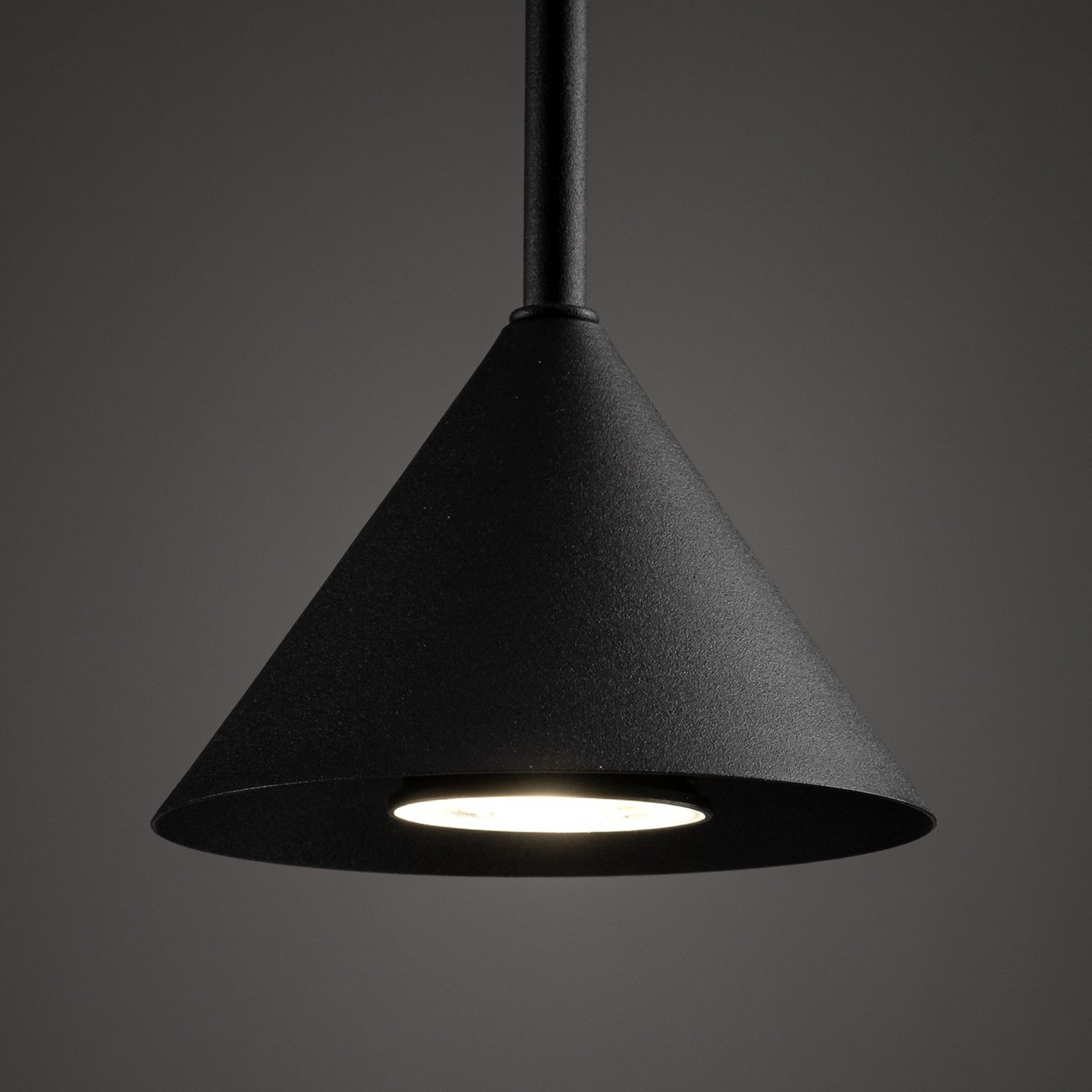 Żyrandol Cono Mini, 1-punktowa, Ø 12 cm, czarna, E27