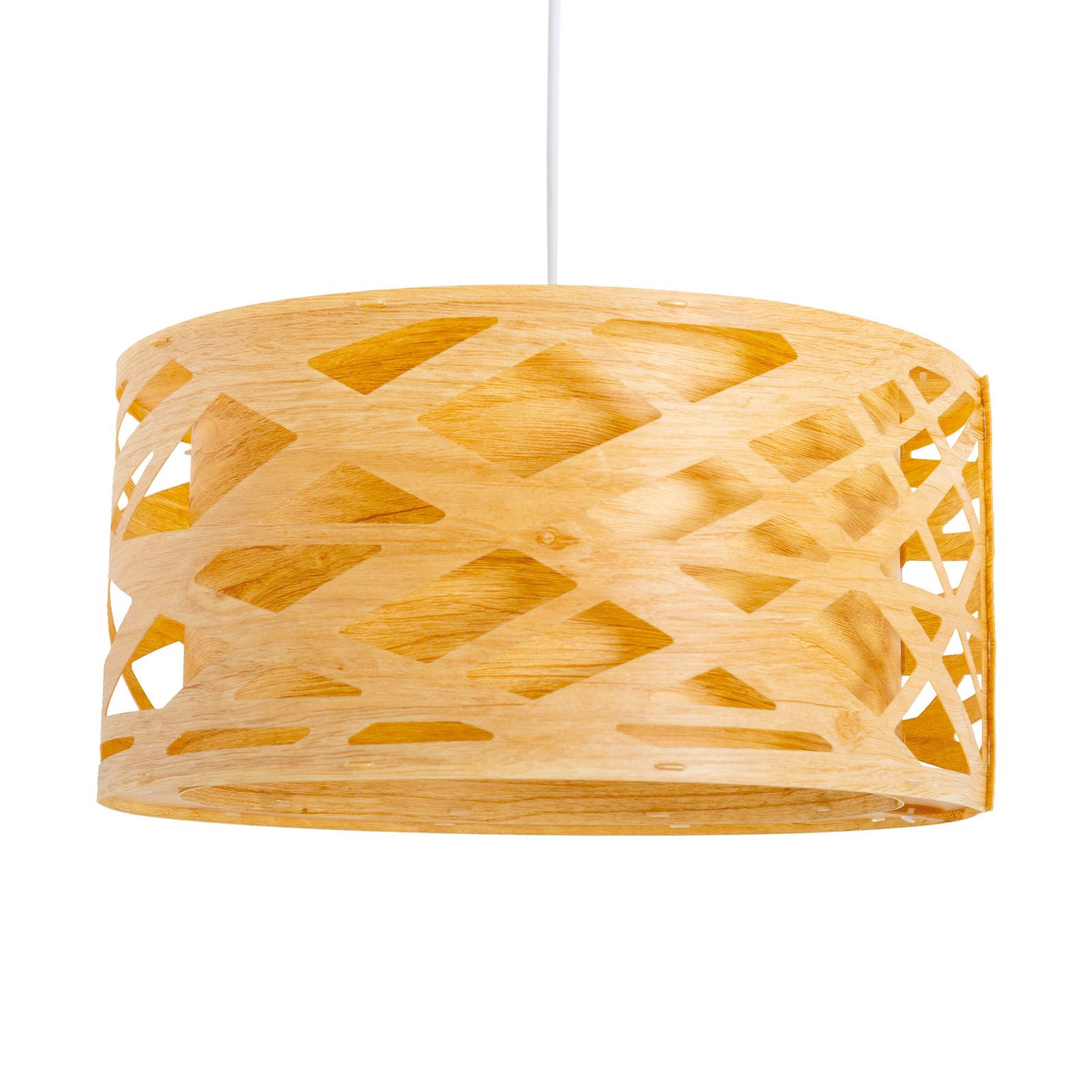 Závesná lampa Finja s tienidlom vo vzhľade bambusu