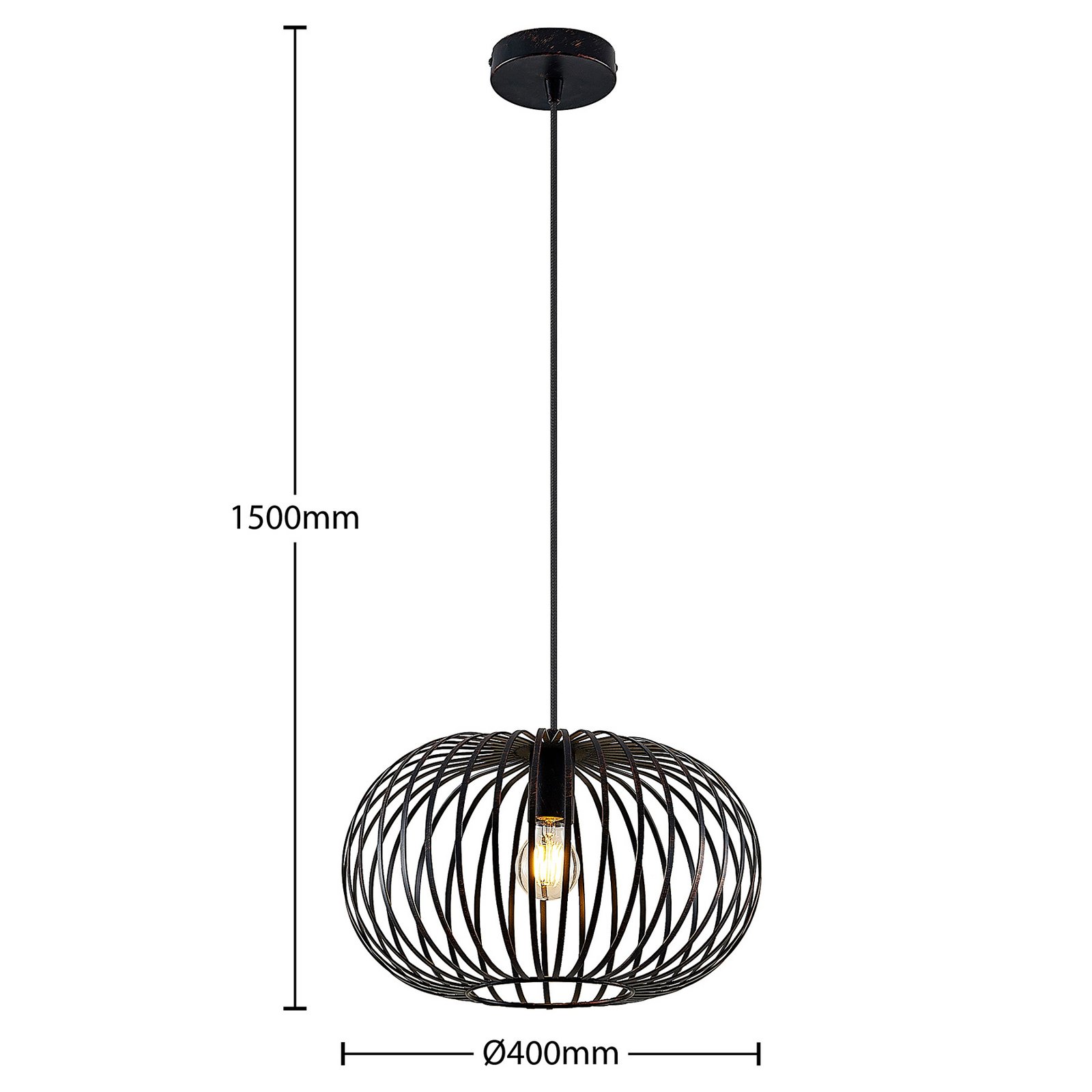 Rosalea Függőlámpa Black/Copper - Lindby