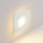 Molto Luce LED recessed light Wall R68 Glass SQ, white, aluminium, CCT