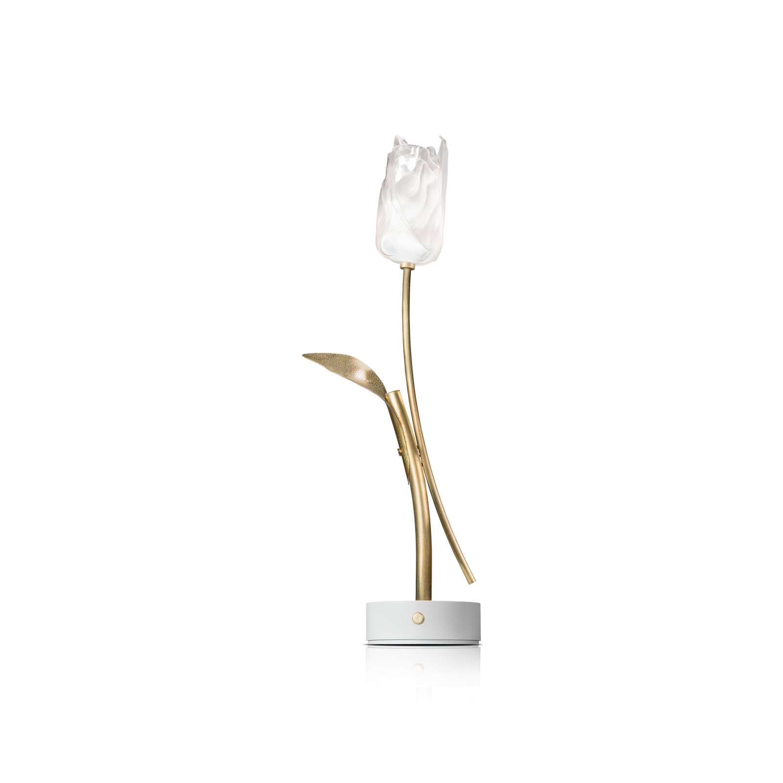 Slamp LED genopladelig bordlampe Tulip, hvid base