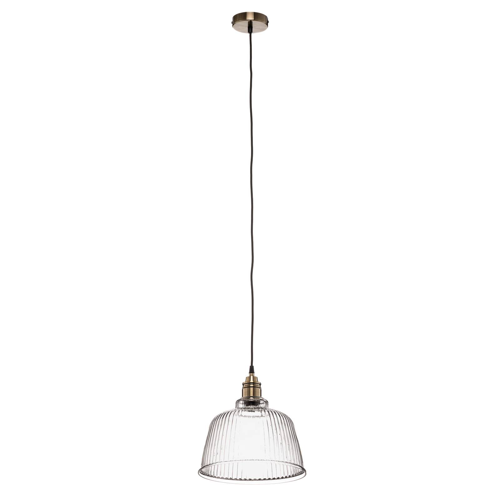 Suspension Leana transparent 1 lampe laiton