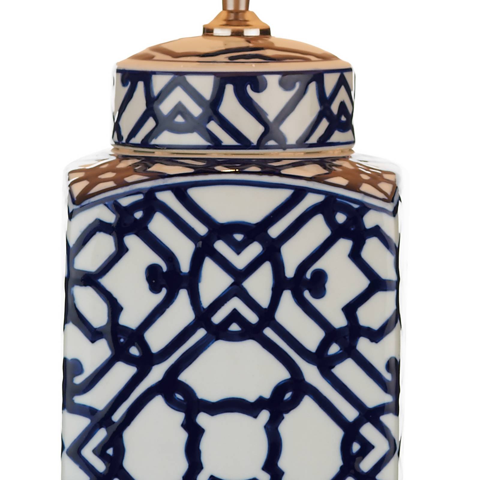 där lighting Mystic table lamp, blue and white ceramic base thumbnail