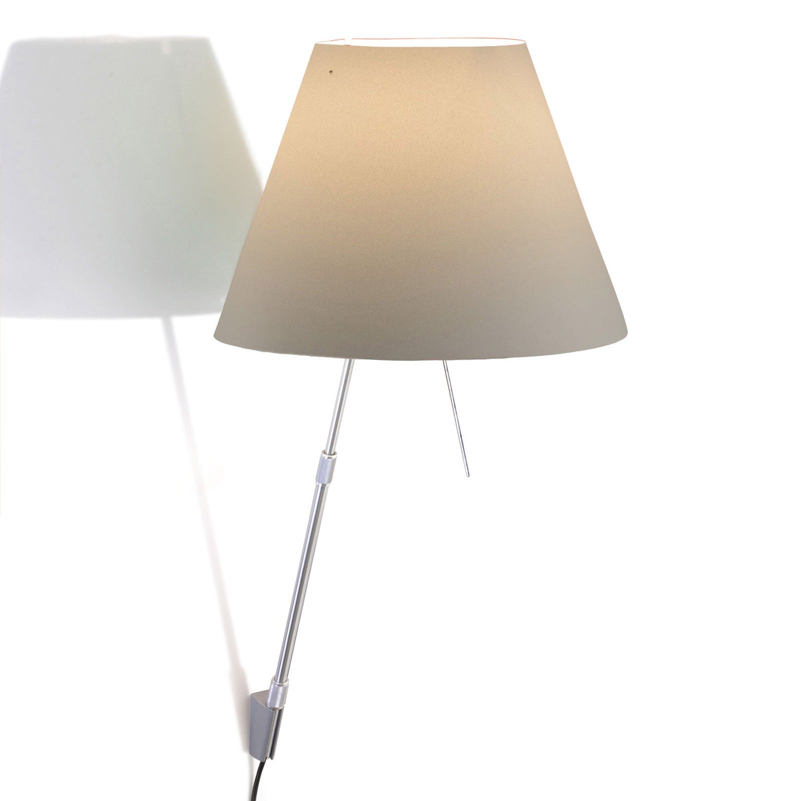 Luceplan Costanza zidna svjetiljka D13a, aluminij/bijela za maglu