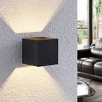 Lindby Mirza aluminium wall light, angular, black