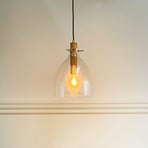 Dyberg Larsen függő lámpa Bistro, Ø 25 cm, átlátszó, üveg