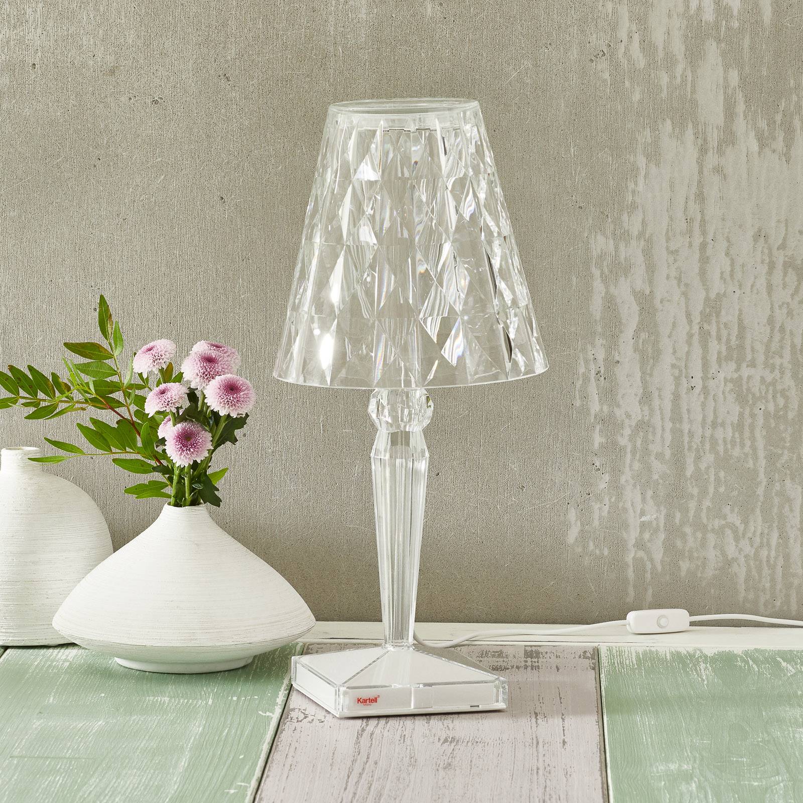 Kartell Big Battery - Lampa stołowa IP20, przezroczysta