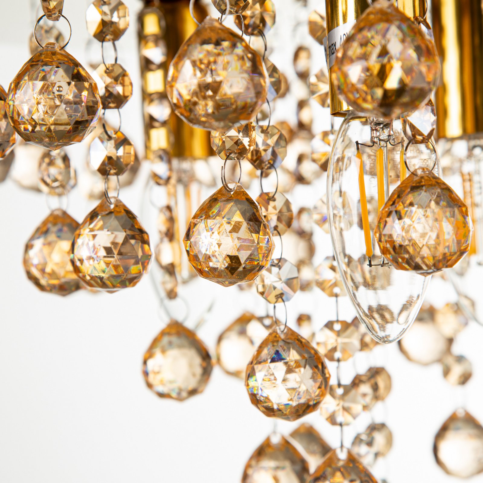 Griestu lampa London, Ø 46 cm, 5 spīdes, zelta krāsā, akrila stikls Griestu lampa London, Ø 46 cm, 5 spīdes, zelta krāsā, akrila stikls