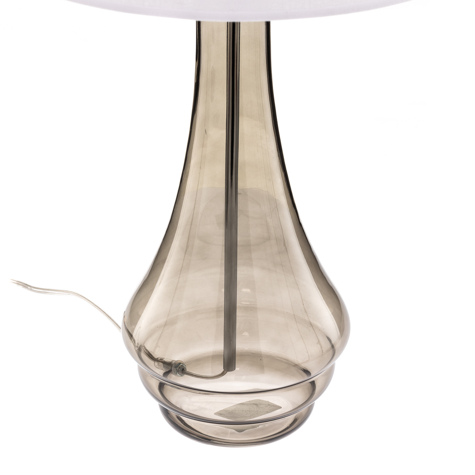Lampa stołowa Arabesca szary dym klosz biały