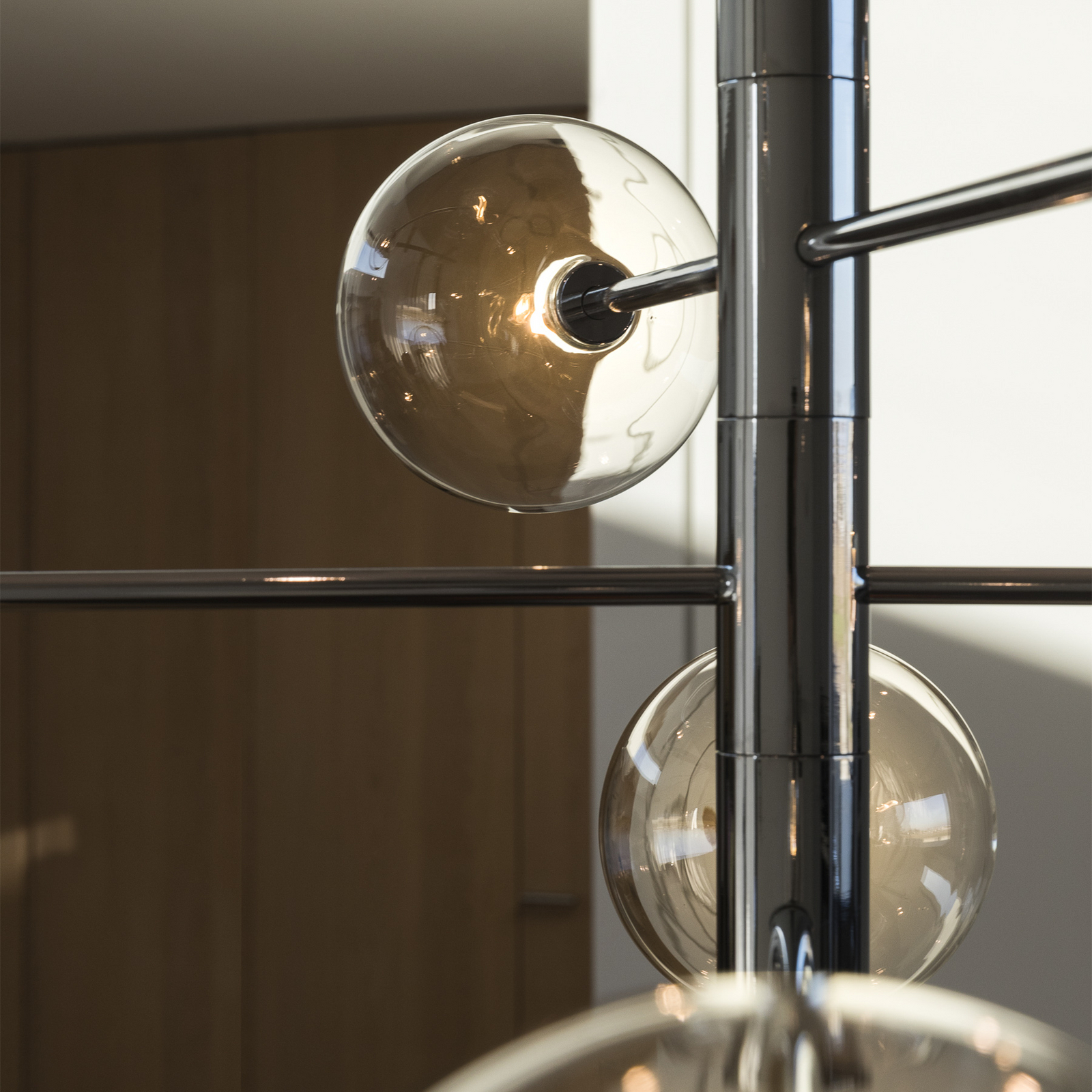 Suspension IDEAL LUX Equinoxe, chrome/transparent, à 12 lampes Suspension IDEAL LUX Equinoxe, chrome/transparent, à 12 lampes