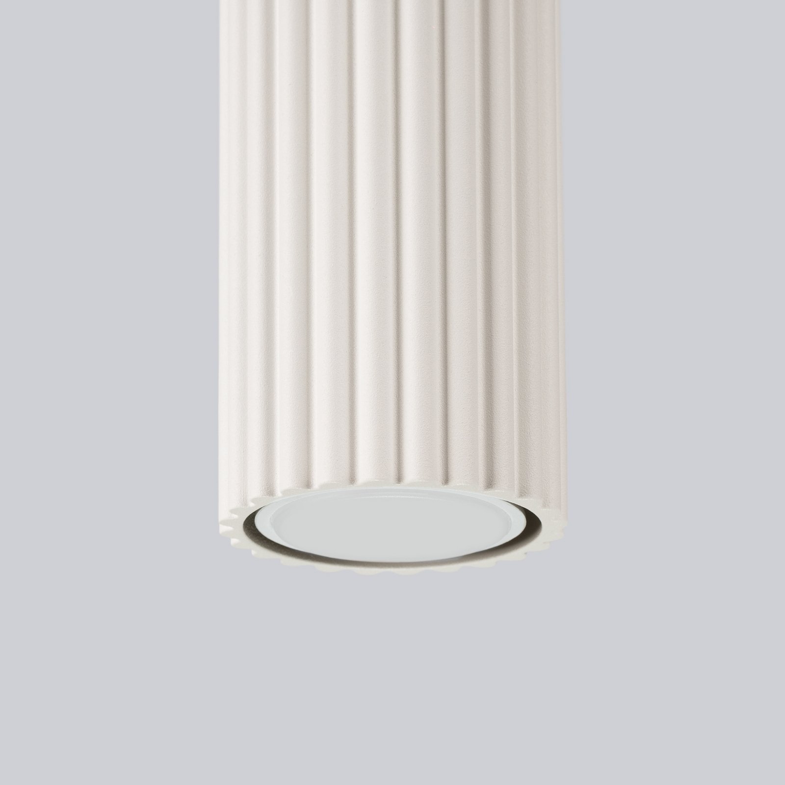 Deckenleuchte Karbon, beige, Höhe 10 cm, Aluminium