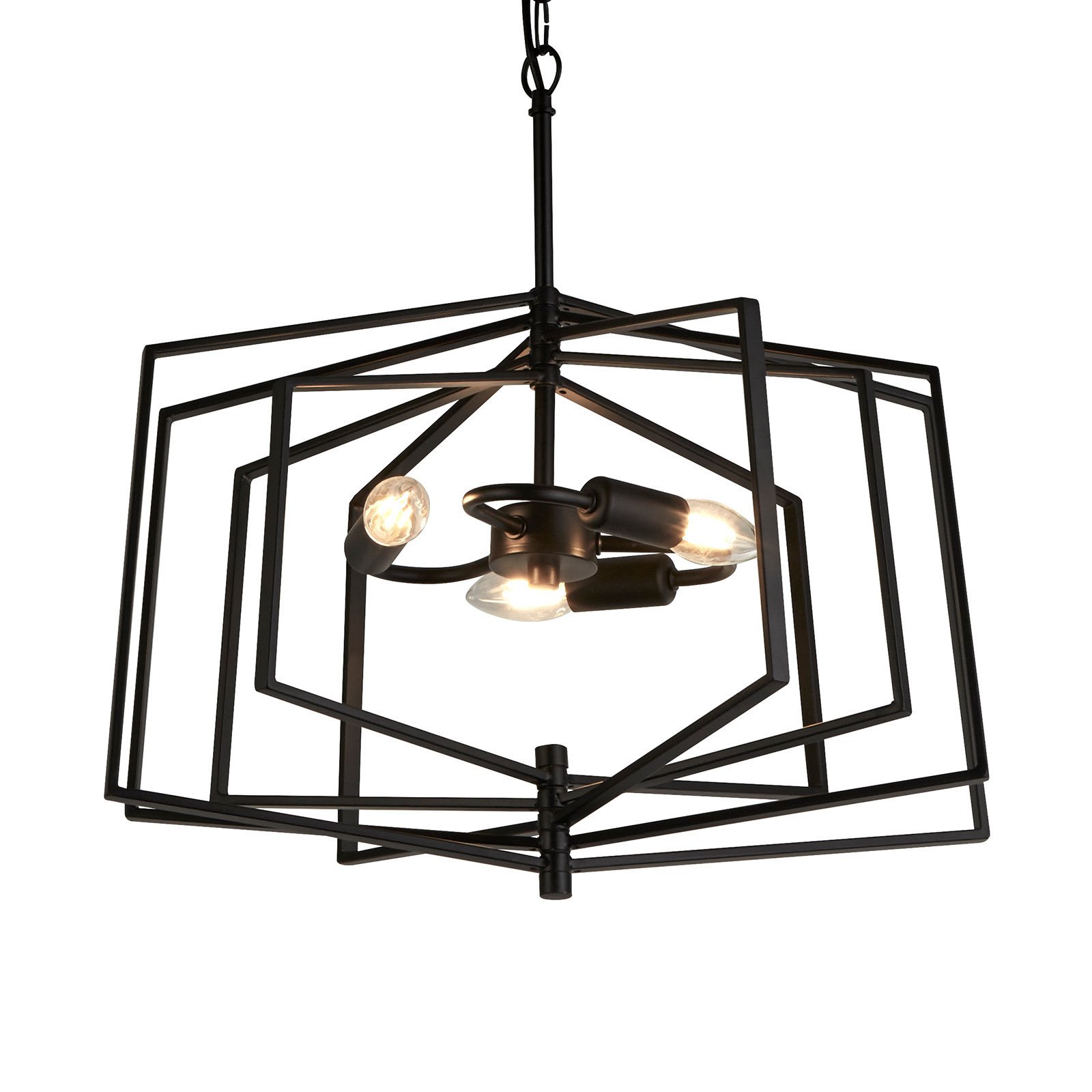 Searchlight Lampă suspendată Slinky 3 becuri Ø 50 cm - Camera de zi / sufragerie - modern - negru mat - Metal