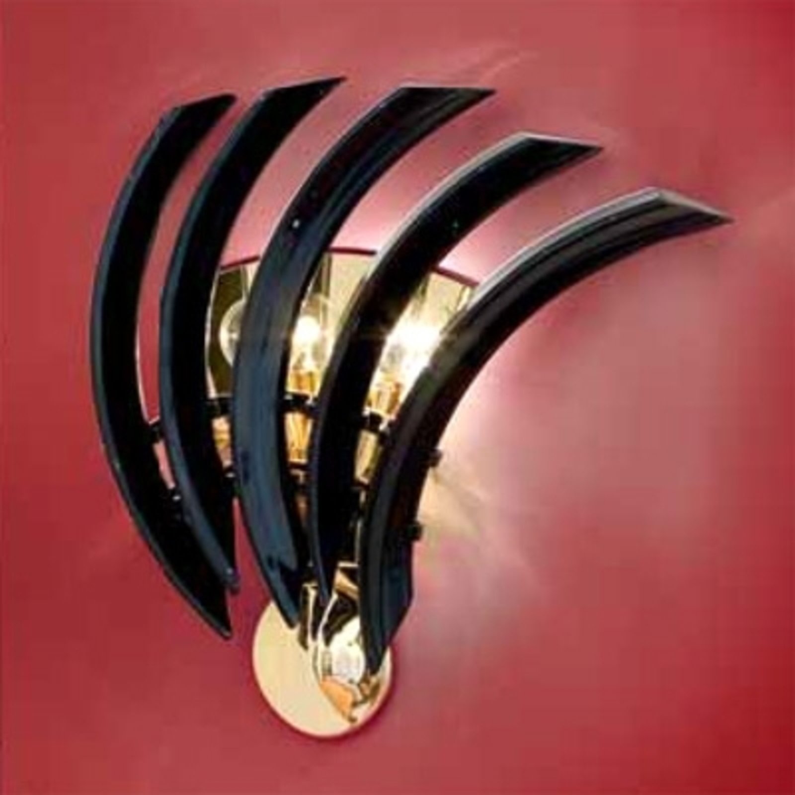 PATRIZIA VOLPATO Black RONDO wall lamp made of Murano glass, for Living / Dining Room, Murano glass, metal, E14, 60 W, energy efficiency: E, W: 31 cm, H: 35 cm