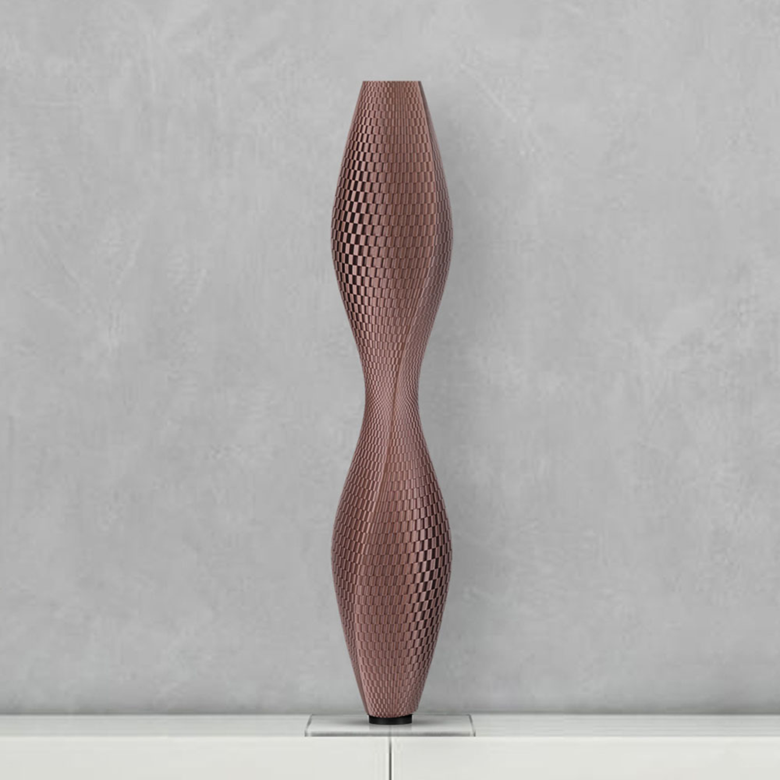 LED-Stehleuchte Flechtwerk Lava, 75cm, kupfer