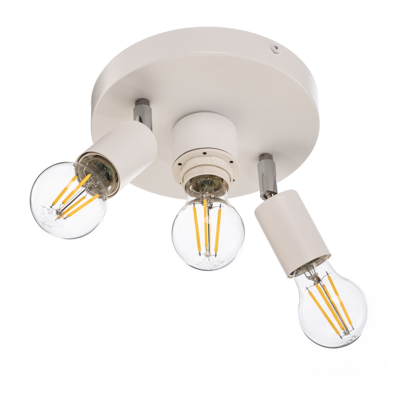 Centro ceiling light, white, 3-bulb, metal, Ø 19.5 cm