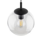 Lampada a sospensione Esme, Ø 30 cm, trasparente, vetro, sfera, E27