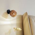 Lindby Ediz wall light, multi-layered wooden shade