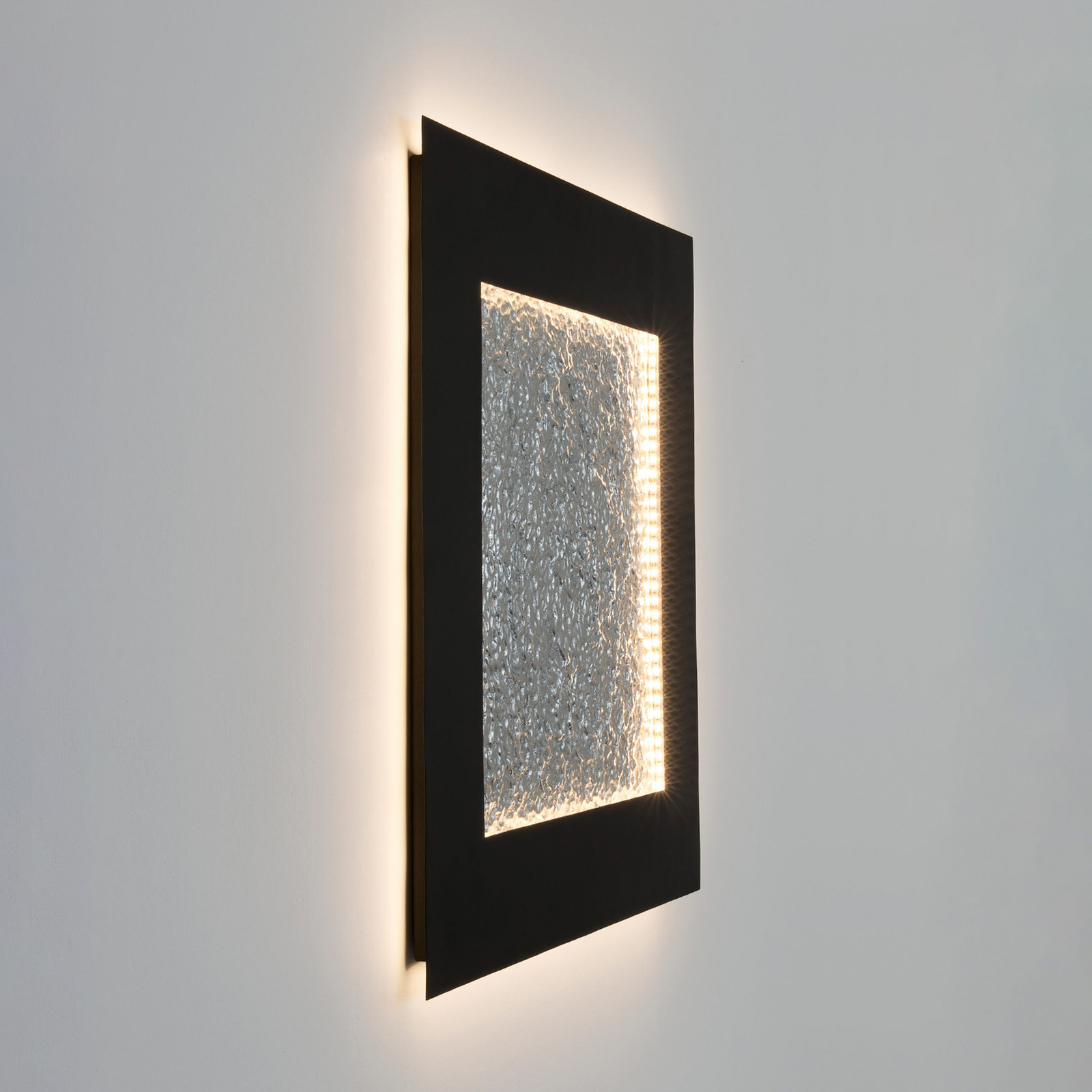 Plenilunio Eclipse LED wall lamp, brown/silver-coloured, 80 cm
