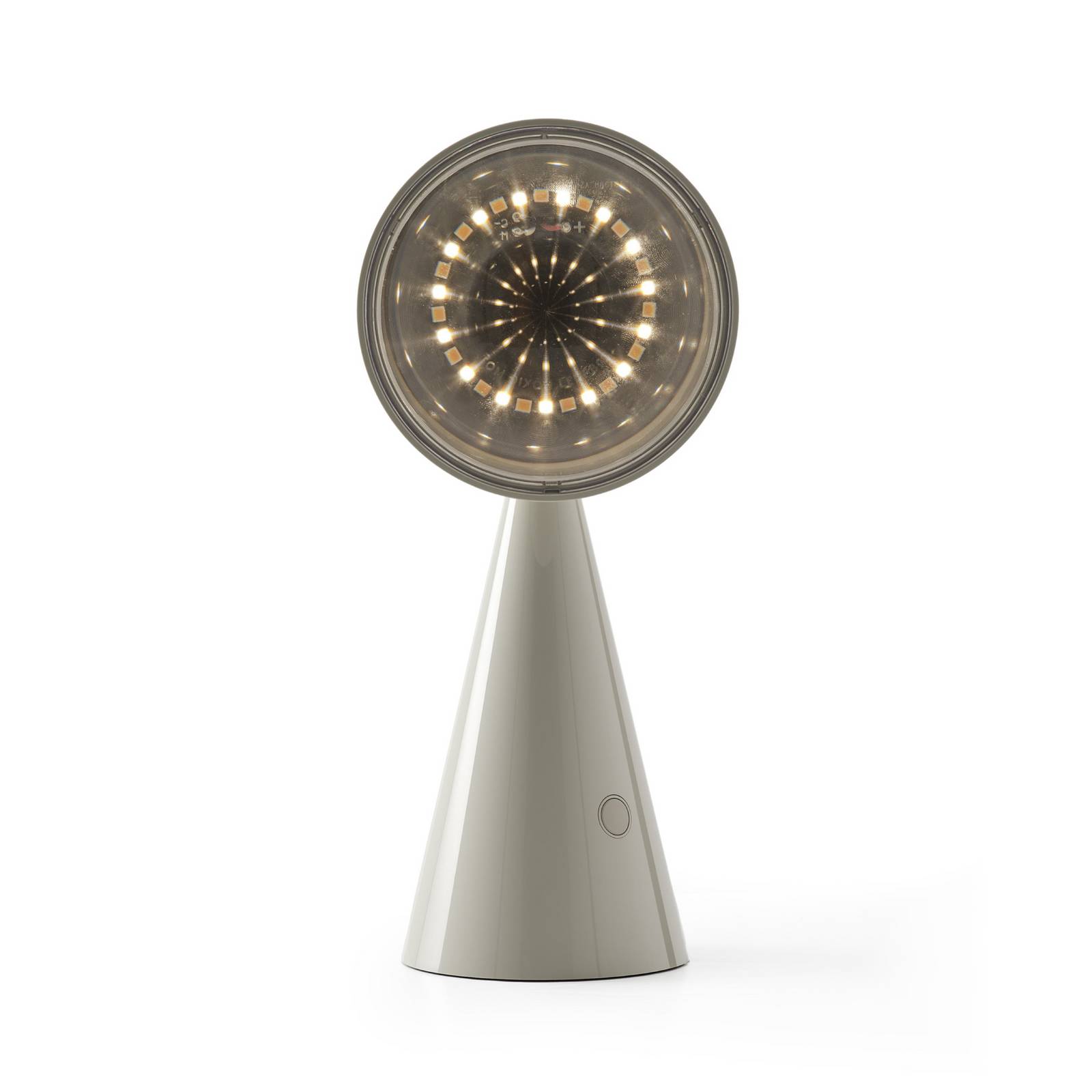 Tom Dixon lampa stołowa LED Pose, jasnoszara, wysokość 25 cm