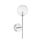 IDEAL LUX vegglampe Equinoxe, krom/klar, høyde 45 cm