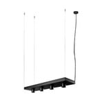 Plant pendant light with shelf, black