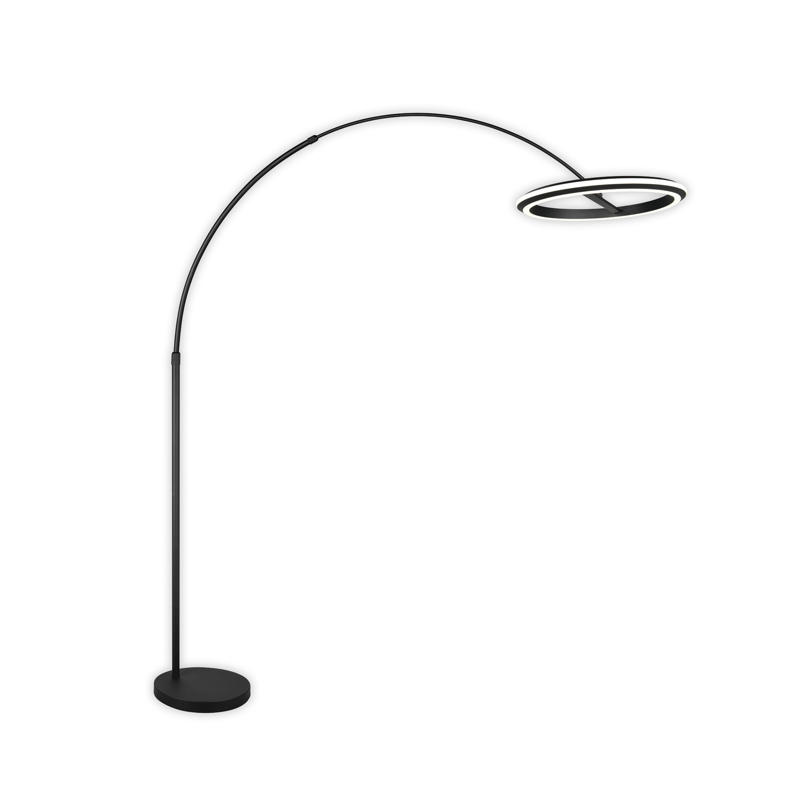 Lampadaire LED Amador, noir, hauteur 205 cm Métal