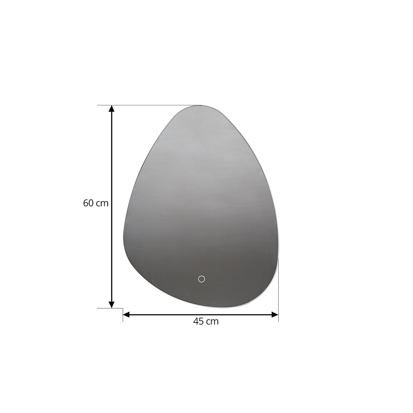 Lustro LED Celestiel marki Lucande, w kształcie kropli, CCT, 60 cm